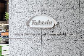 Takeda Pharmaceutical signage and logo